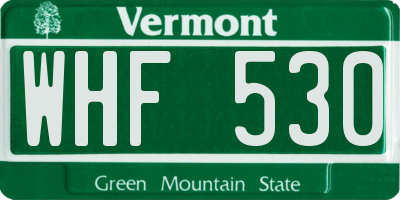 VT license plate WHF530