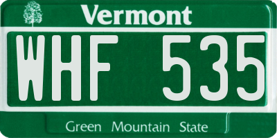 VT license plate WHF535