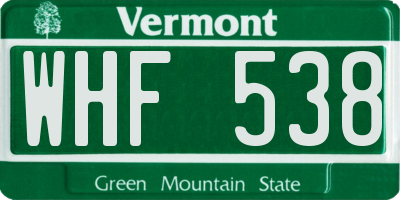 VT license plate WHF538