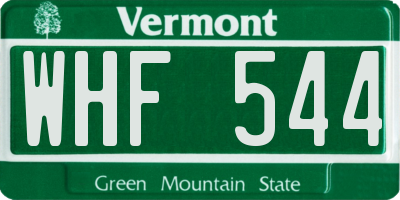 VT license plate WHF544