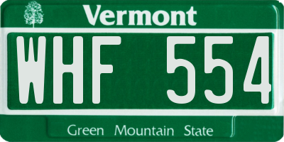 VT license plate WHF554