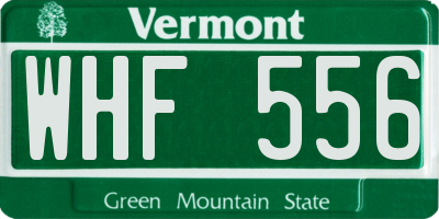 VT license plate WHF556