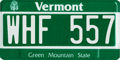 VT license plate WHF557