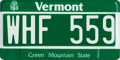 VT license plate WHF559