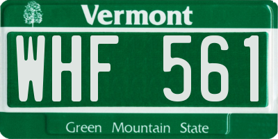 VT license plate WHF561