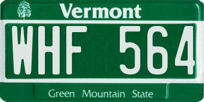 VT license plate WHF564