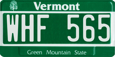 VT license plate WHF565