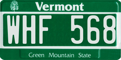 VT license plate WHF568