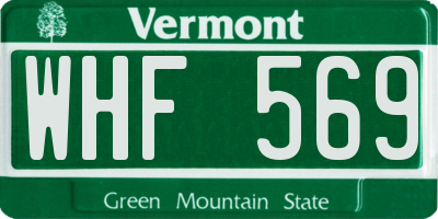 VT license plate WHF569