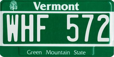 VT license plate WHF572