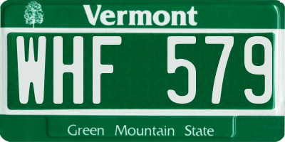 VT license plate WHF579