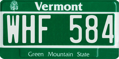 VT license plate WHF584