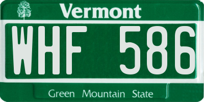 VT license plate WHF586