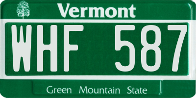 VT license plate WHF587