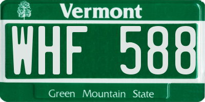 VT license plate WHF588