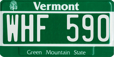 VT license plate WHF590