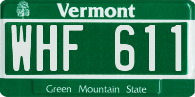 VT license plate WHF611