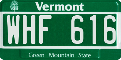 VT license plate WHF616