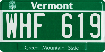 VT license plate WHF619