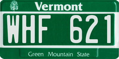 VT license plate WHF621