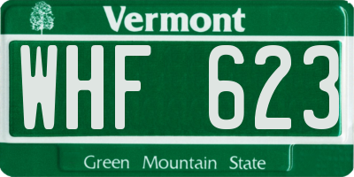 VT license plate WHF623