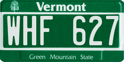 VT license plate WHF627