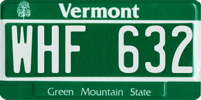 VT license plate WHF632