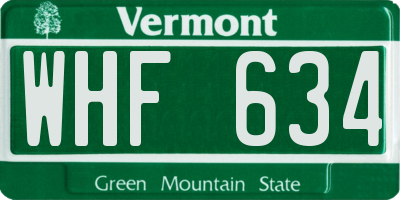 VT license plate WHF634