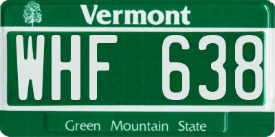 VT license plate WHF638
