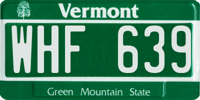 VT license plate WHF639