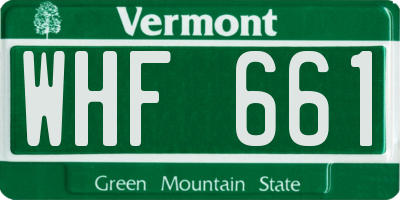 VT license plate WHF661