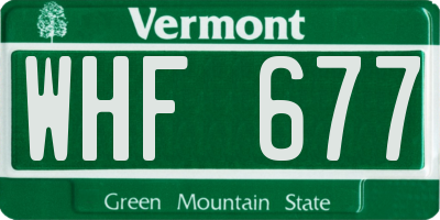 VT license plate WHF677