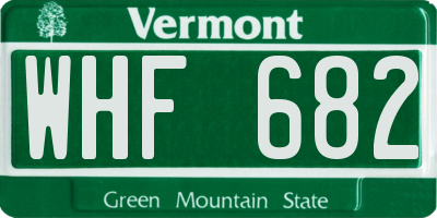 VT license plate WHF682
