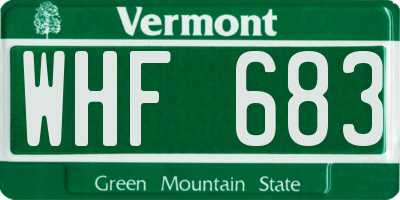 VT license plate WHF683