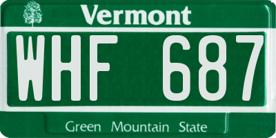 VT license plate WHF687