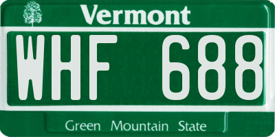 VT license plate WHF688