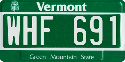 VT license plate WHF691