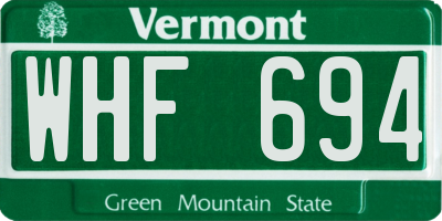 VT license plate WHF694