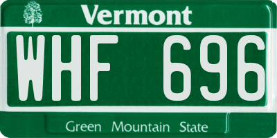 VT license plate WHF696