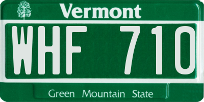 VT license plate WHF710