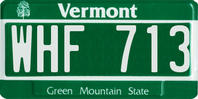 VT license plate WHF713