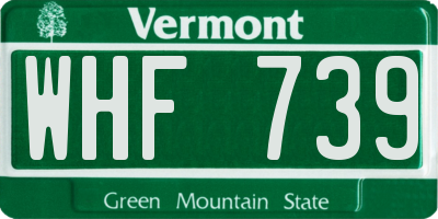 VT license plate WHF739