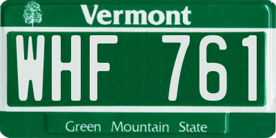 VT license plate WHF761