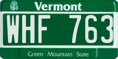 VT license plate WHF763