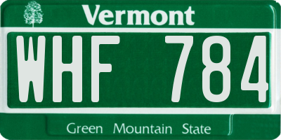 VT license plate WHF784