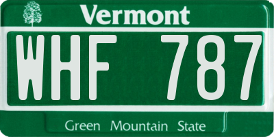 VT license plate WHF787