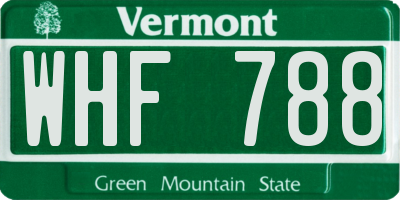 VT license plate WHF788
