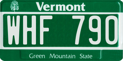 VT license plate WHF790