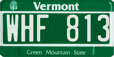 VT license plate WHF813