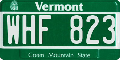 VT license plate WHF823